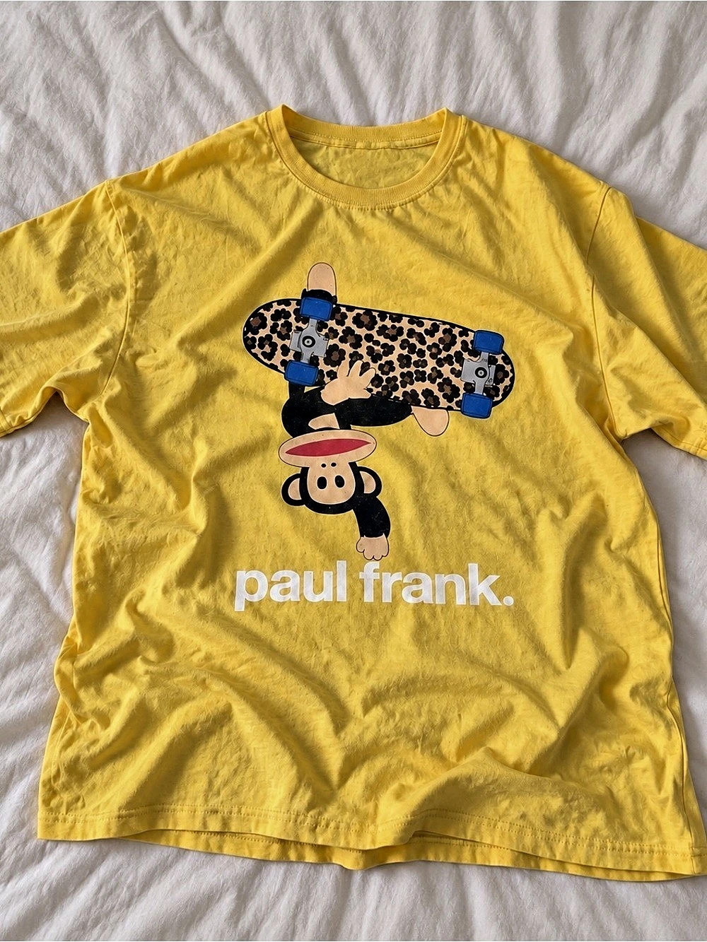 Daisy Yellow Paul Frank Julius Skateboard Graphic Tee Gildan Reprint